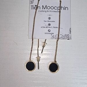 Gold and Black Earrings‎